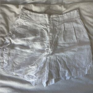 Women's White Linen Shorts